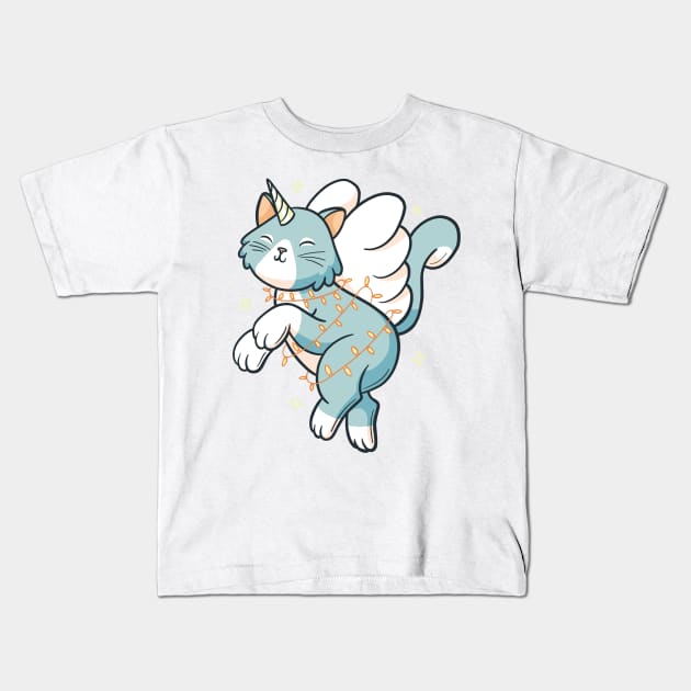 Unicorn Cat Kids T-Shirt by MajorCompany